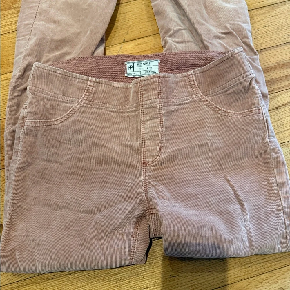 Pink We the Free Bottoms Penny Pull Up Flare Courderoys - Picture 6 of 9